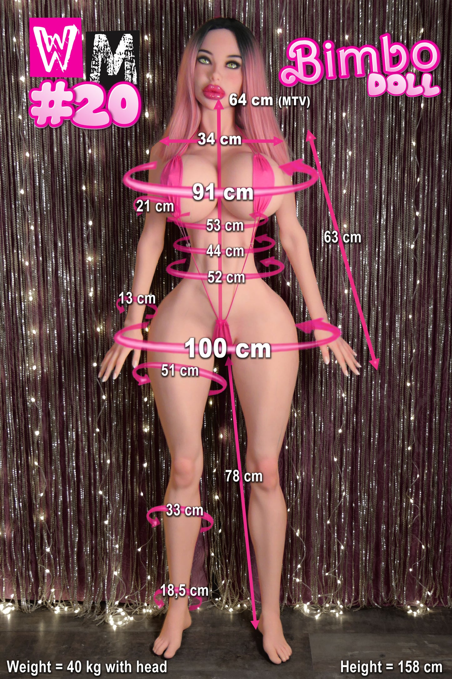 WM Doll (#20) 158cm K Cup - Bimbo - Head 495